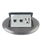Silver Aluminum Round Floor Socket 125V American Receptacle Outlet